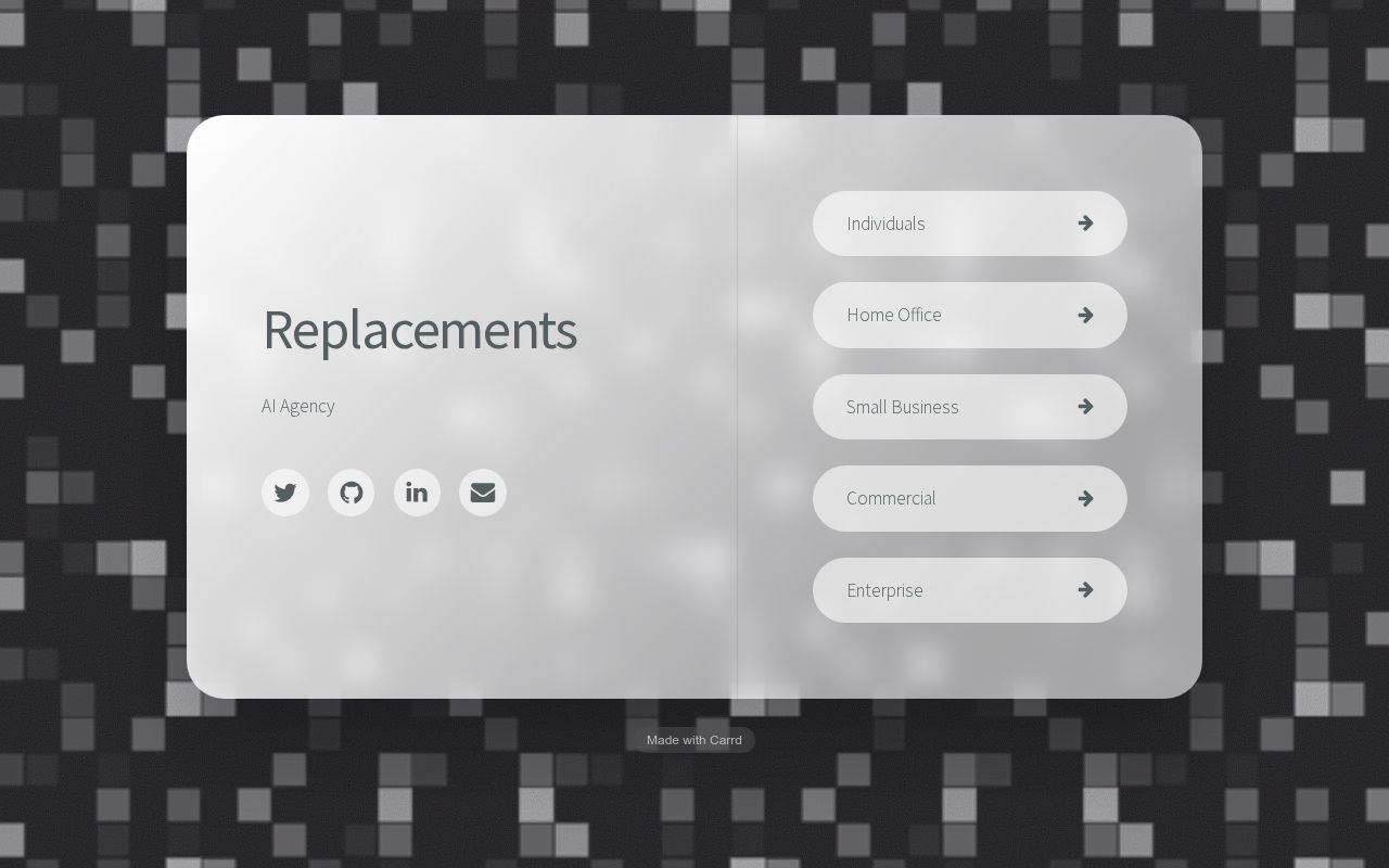 Carrd profile picture for @replacements